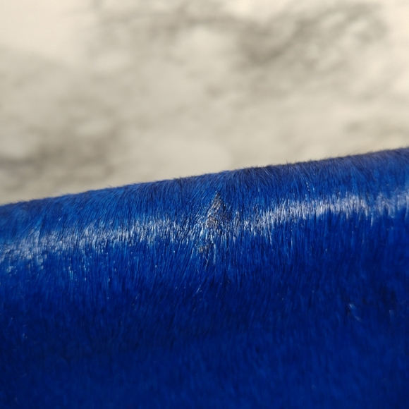 Gianni Bini Blue Calf Hair and Grey Patent Leather Clutch Bag - Picture 7 of 7